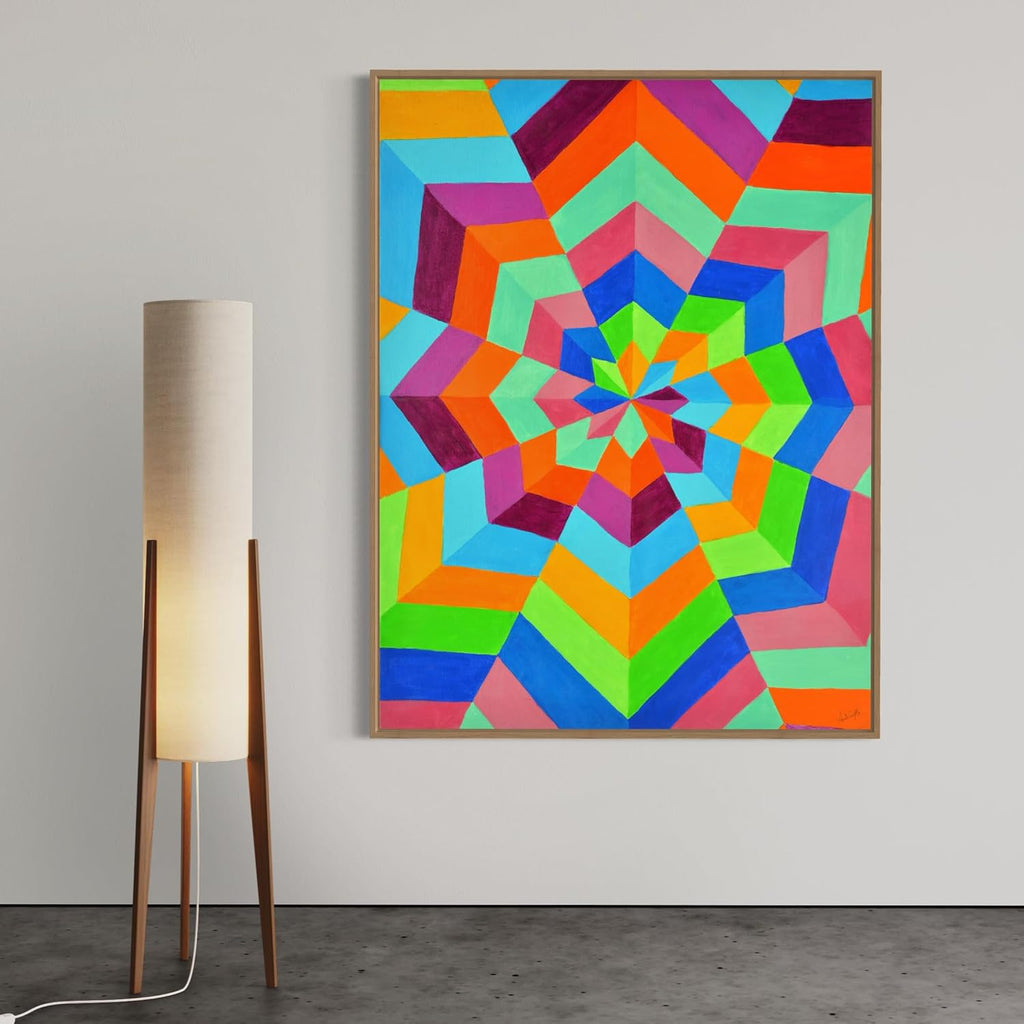CHITRAPOTLI Spectrum Flow – 3D Geometric Art | Modern Abstract Canvas Print