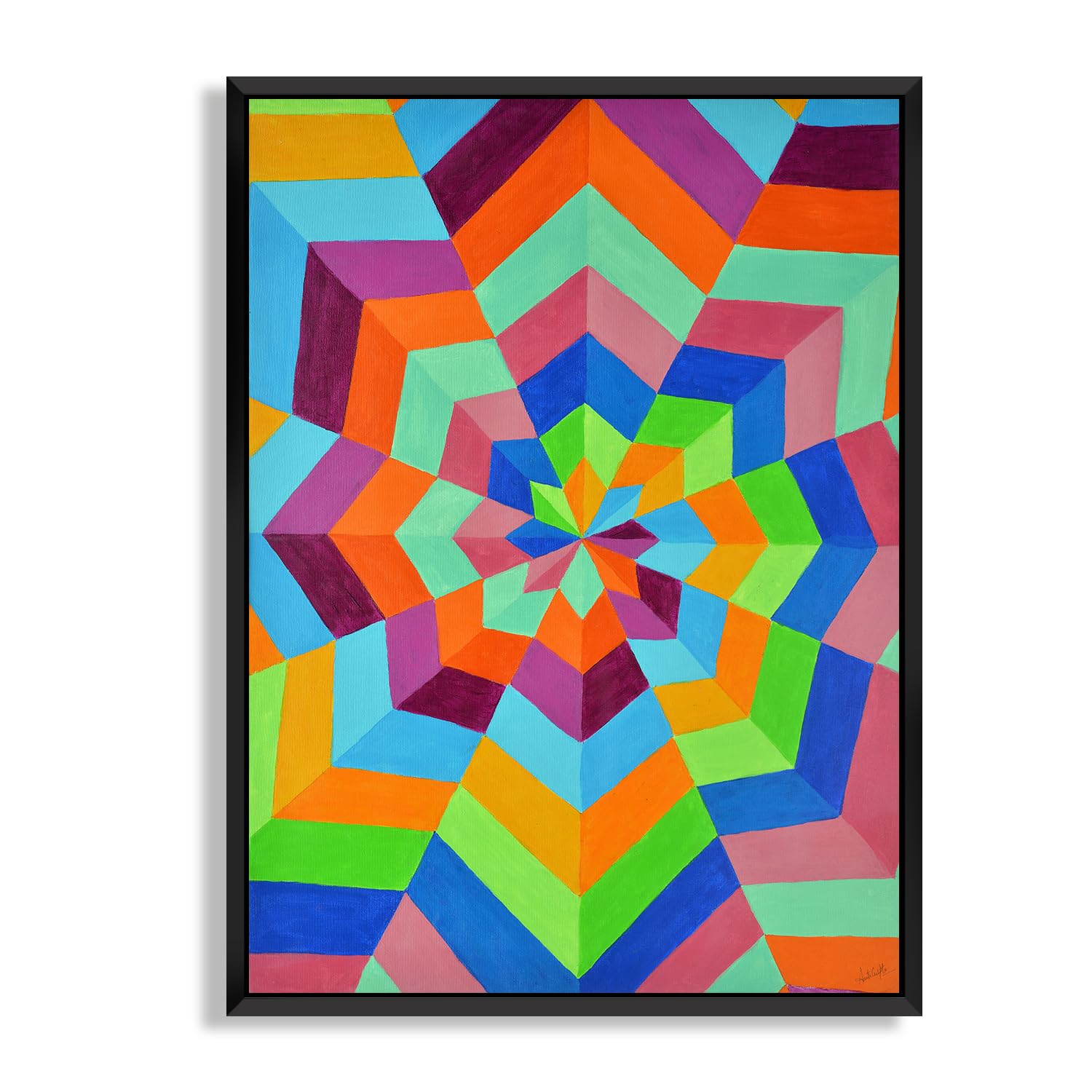 CHITRAPOTLI Spectrum Flow – 3D Geometric Art | Modern Abstract Canvas Print