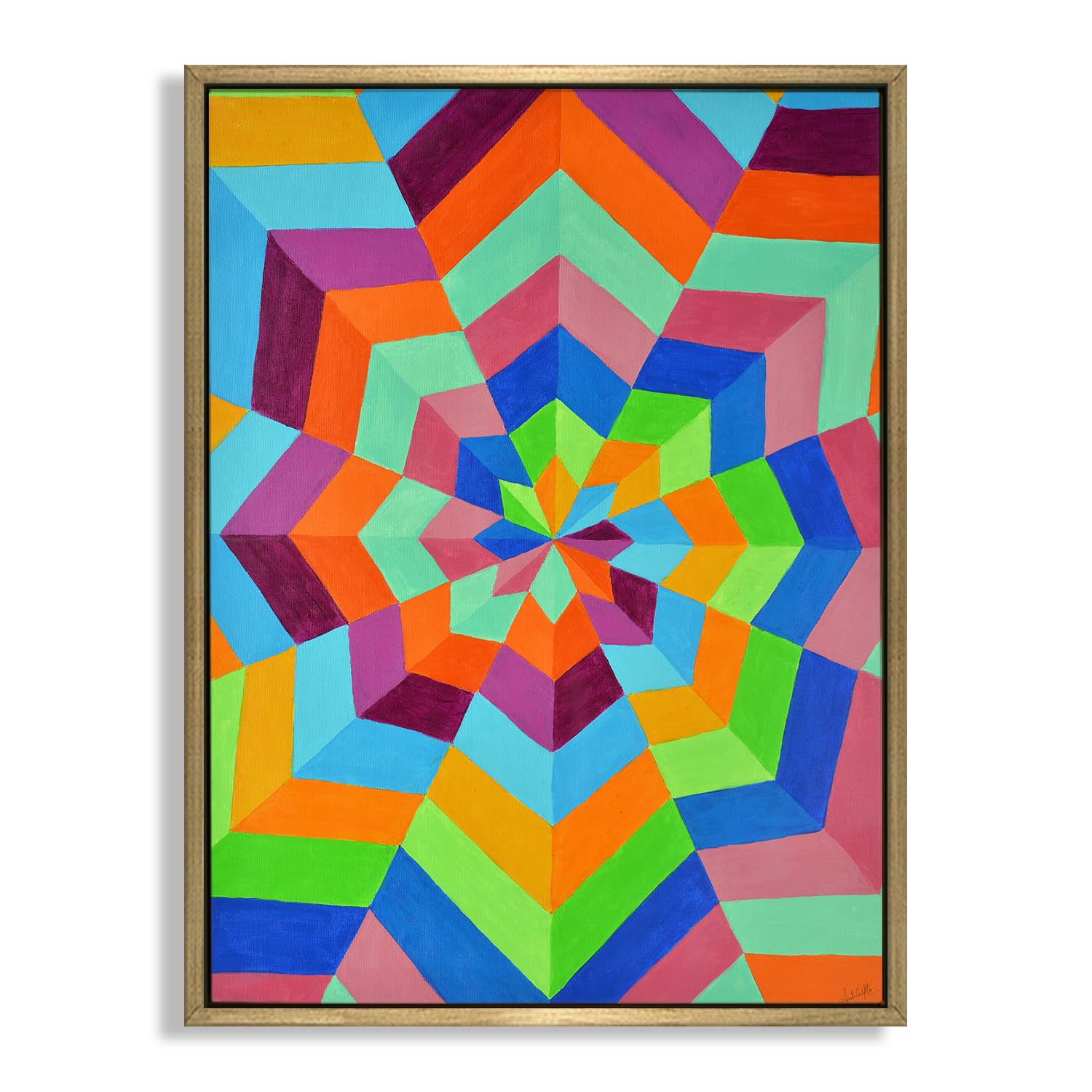 CHITRAPOTLI Spectrum Flow – 3D Geometric Art | Modern Abstract Canvas Print