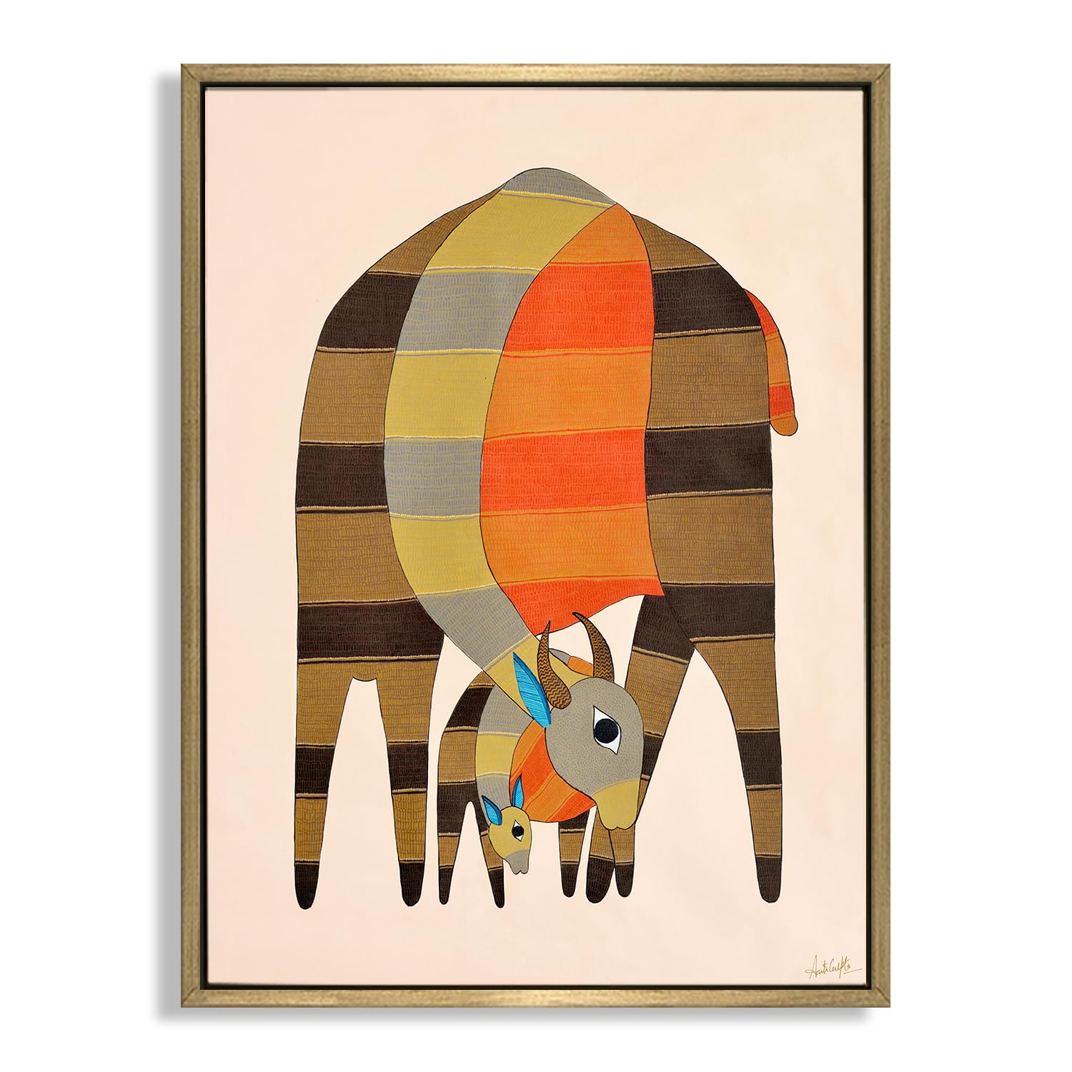 CHITRAPOTLI Maa Prakriti -The Nurturing Force | Indian Folk Art Inspired Canvas Print