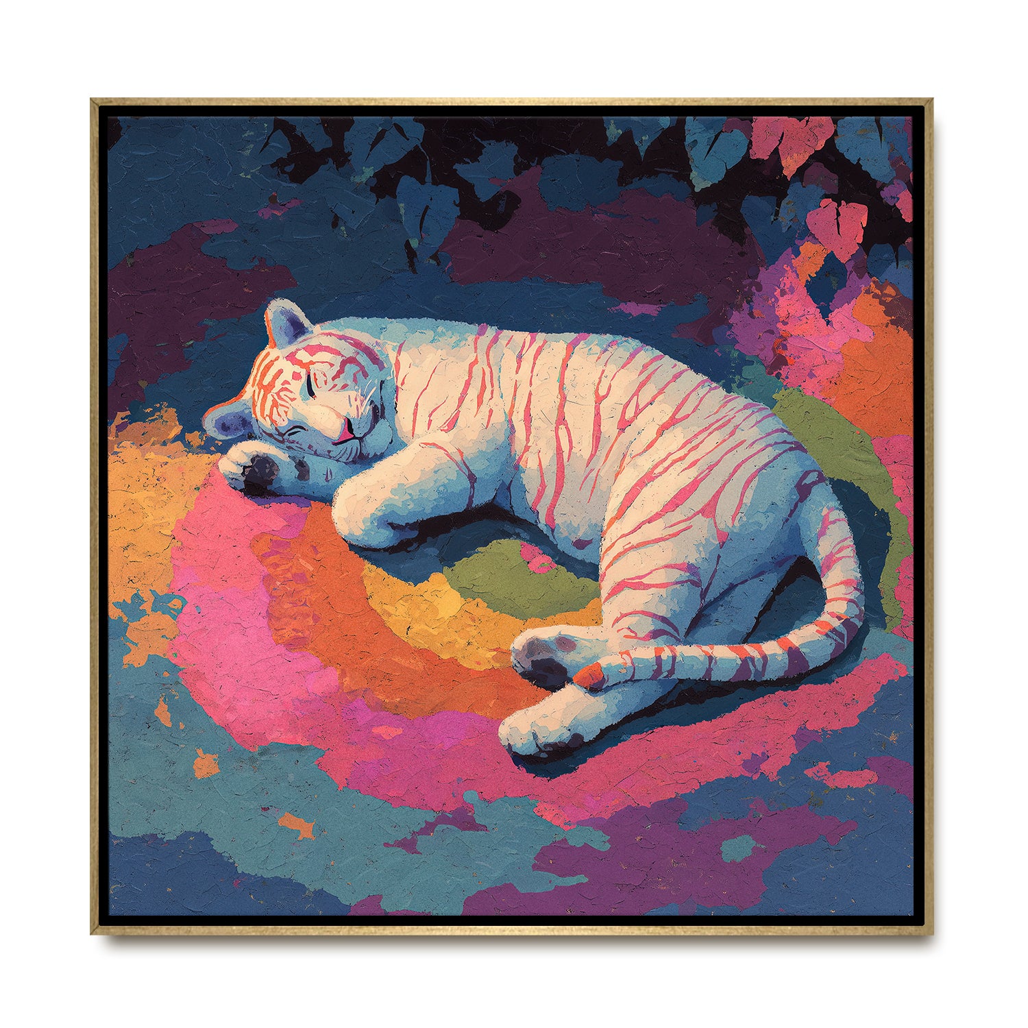 CHITRAPOTLI Dreaming Wild – White Tiger Canvas Art
