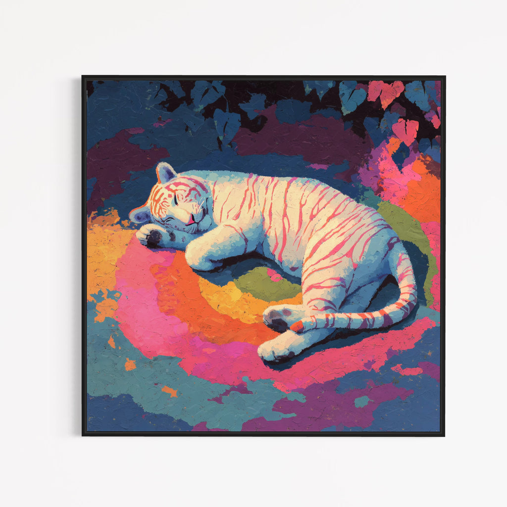 CHITRAPOTLI Dreaming Wild – White Tiger Canvas Art
