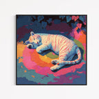 CHITRAPOTLI Dreaming Wild – White Tiger Canvas Art