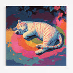 CHITRAPOTLI Dreaming Wild – White Tiger Canvas Art