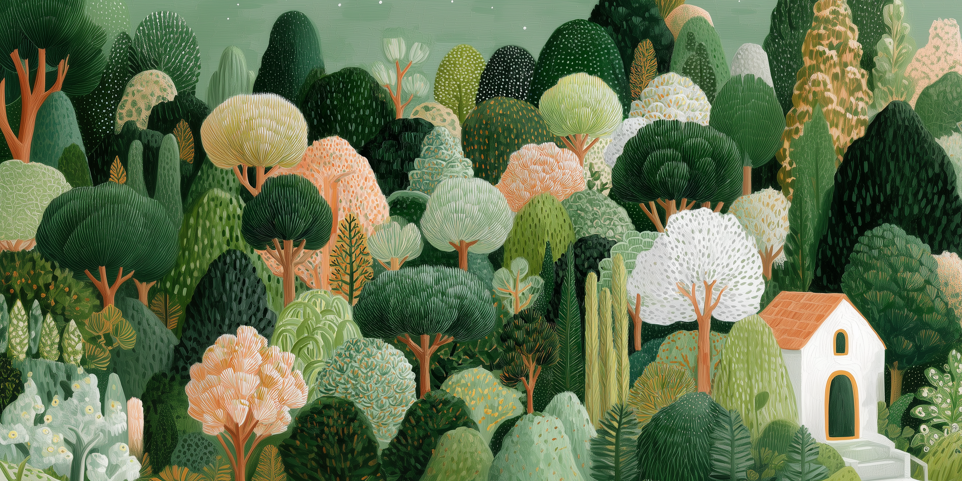 CHITRAPOTLI Whispering Woods   Botanical Landscape Canvas Art