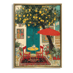 CHITRAPOTLI Lemon Courtyard – Mediterranean Café Canvas Art