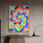 CHITRAPOTLI Spectrum Flow – 3D Geometric Art | Modern Abstract Canvas Print