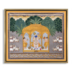 CHITRAPOTLI Shrinathji Upavan Pichwai Art | Traditional Indian Folk Art Canvas Print