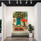 CHITRAPOTLI Lemon Courtyard – Mediterranean Café Canvas Art