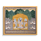 CHITRAPOTLI Shrinathji Upavan Pichwai Art | Traditional Indian Folk Art Canvas Print