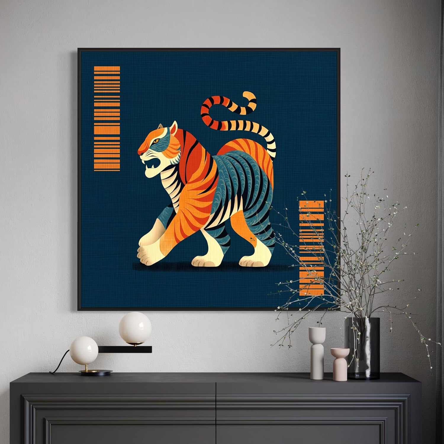 CHITRAPOTLI Modern Abstract Tiger Artwork