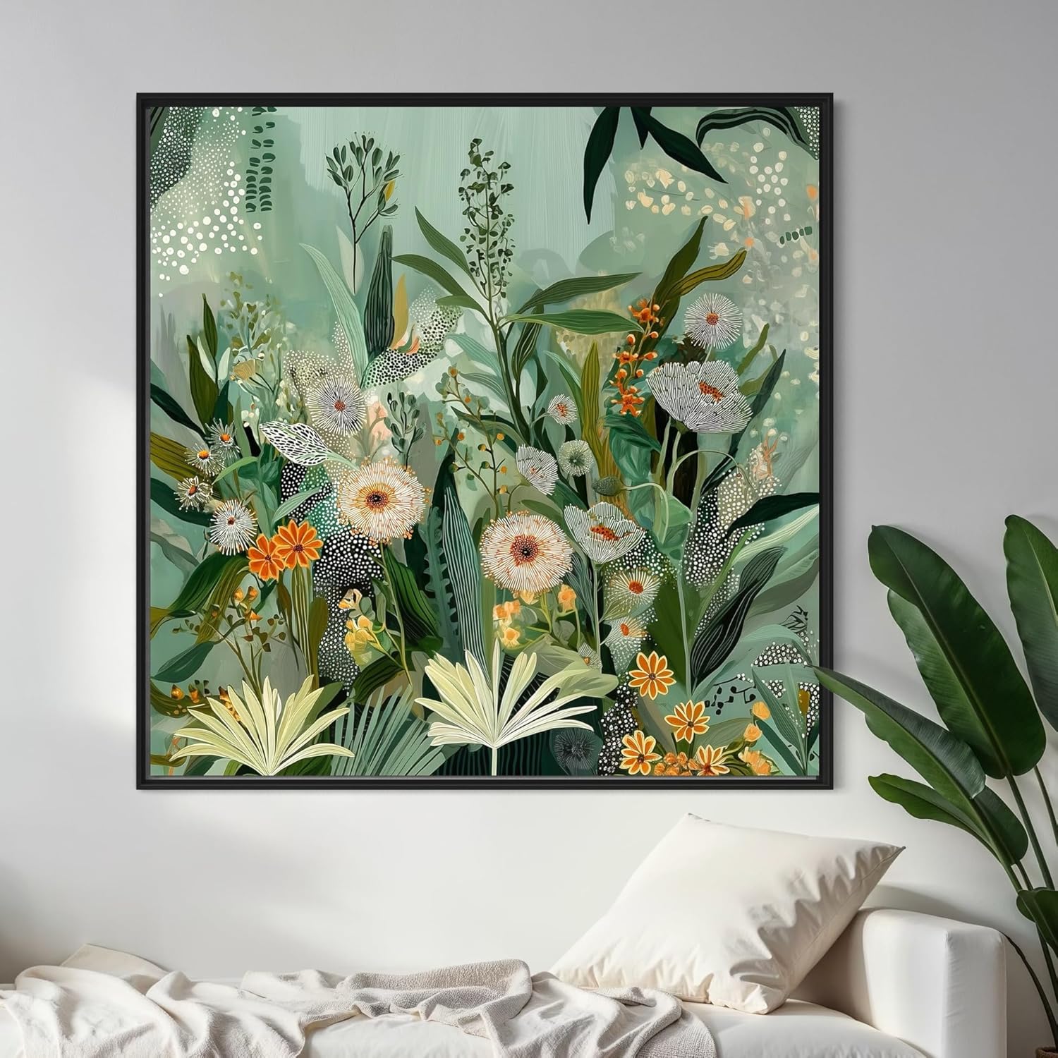 CHITRAPOTLI Verdant Whispers – Botanical Canvas Art