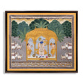 CHITRAPOTLI Shrinathji Upavan Pichwai Art | Traditional Indian Folk Art Canvas Print