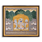 CHITRAPOTLI Shrinathji Upavan Pichwai Art | Traditional Indian Folk Art Canvas Print