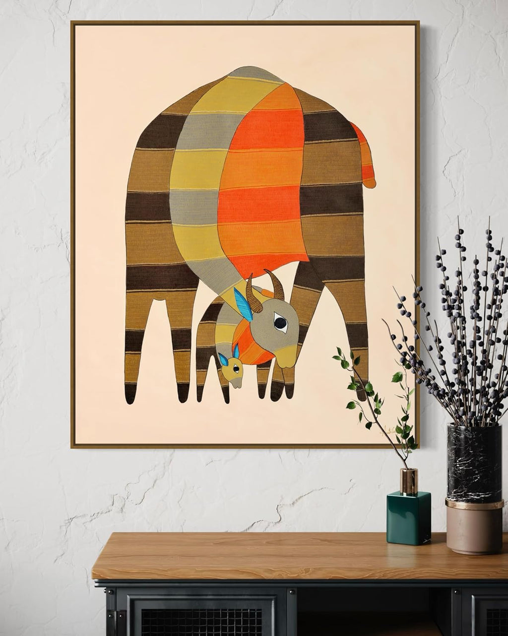 CHITRAPOTLI Maa Prakriti -The Nurturing Force | Indian Folk Art Inspired Canvas Print