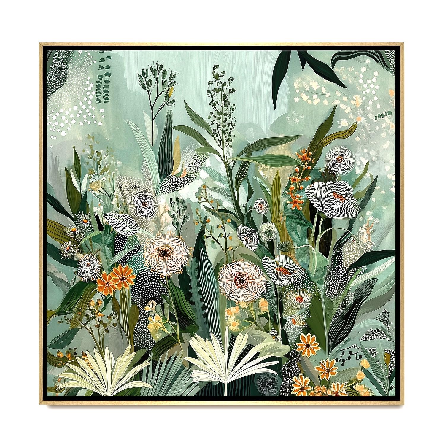 CHITRAPOTLI Verdant Whispers – Botanical Canvas Art