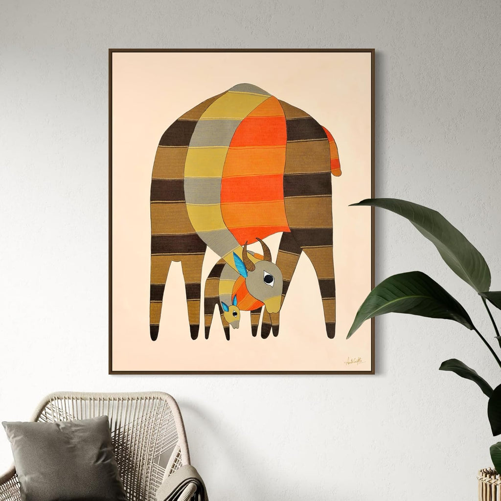 CHITRAPOTLI Maa Prakriti -The Nurturing Force | Indian Folk Art Inspired Canvas Print