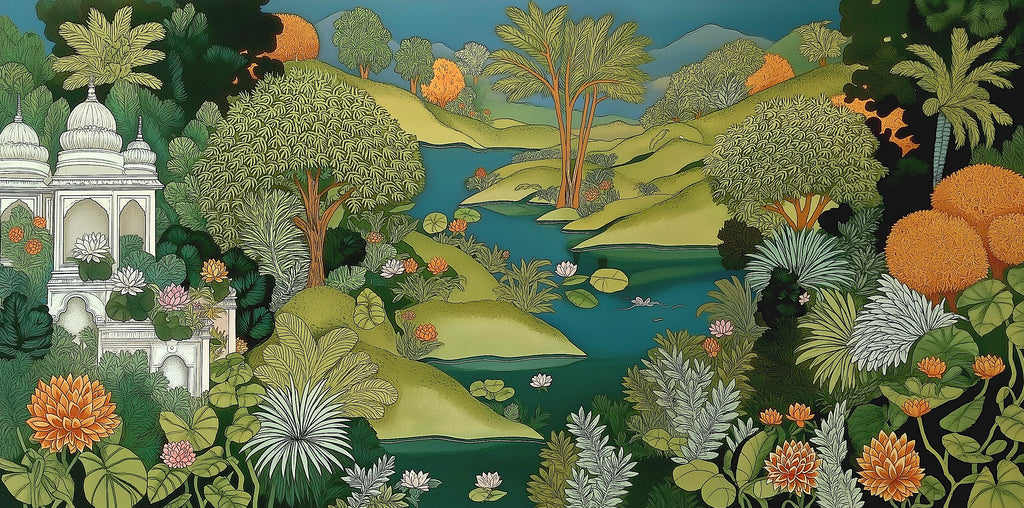 CHITRAPOTLI Rajbagh – Royal Garden Landscape Canvas Art