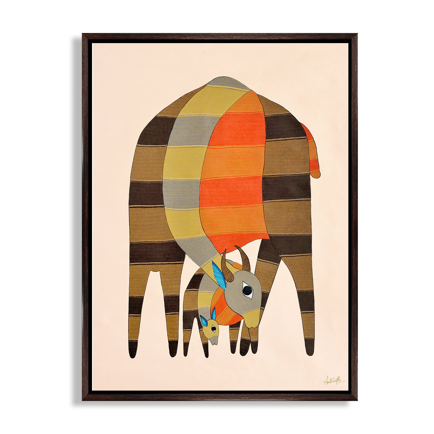 CHITRAPOTLI Maa Prakriti -The Nurturing Force | Indian Folk Art Inspired Canvas Print