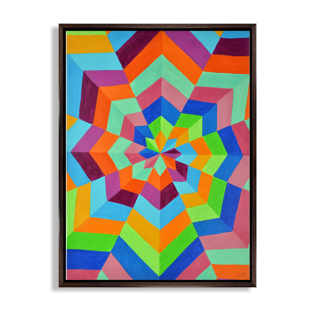 CHITRAPOTLI Spectrum Flow – 3D Geometric Art | Modern Abstract Canvas Print