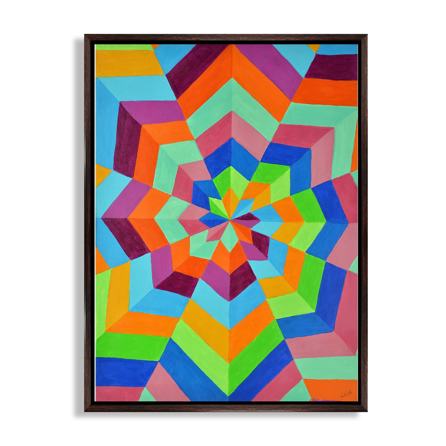 CHITRAPOTLI Spectrum Flow – 3D Geometric Art | Modern Abstract Canvas Print