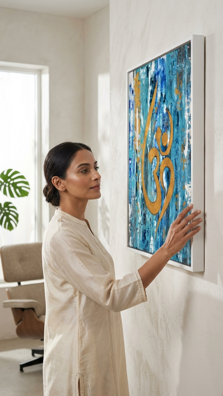 CHITRAPOTLI Omkaar - Abstract OM Spiritual Art Canvas Print
