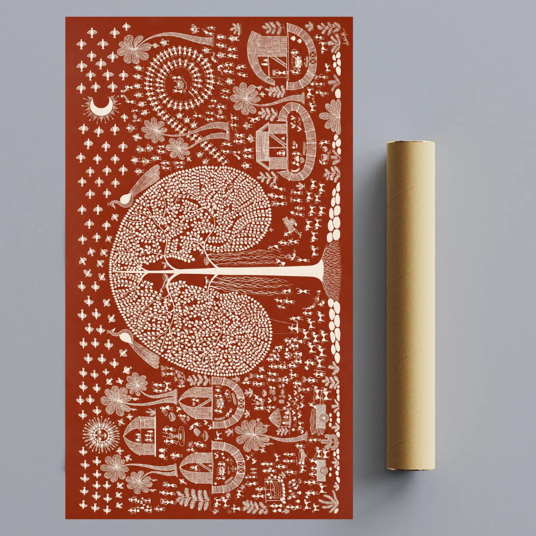 CHITRAPOTLI  JEEVAN Vriksh-tree of life- Red