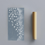 CHITRAPOTLI Udaan Landscape 02 Canvas Wall Art | White Birds in Flight Blue Sky