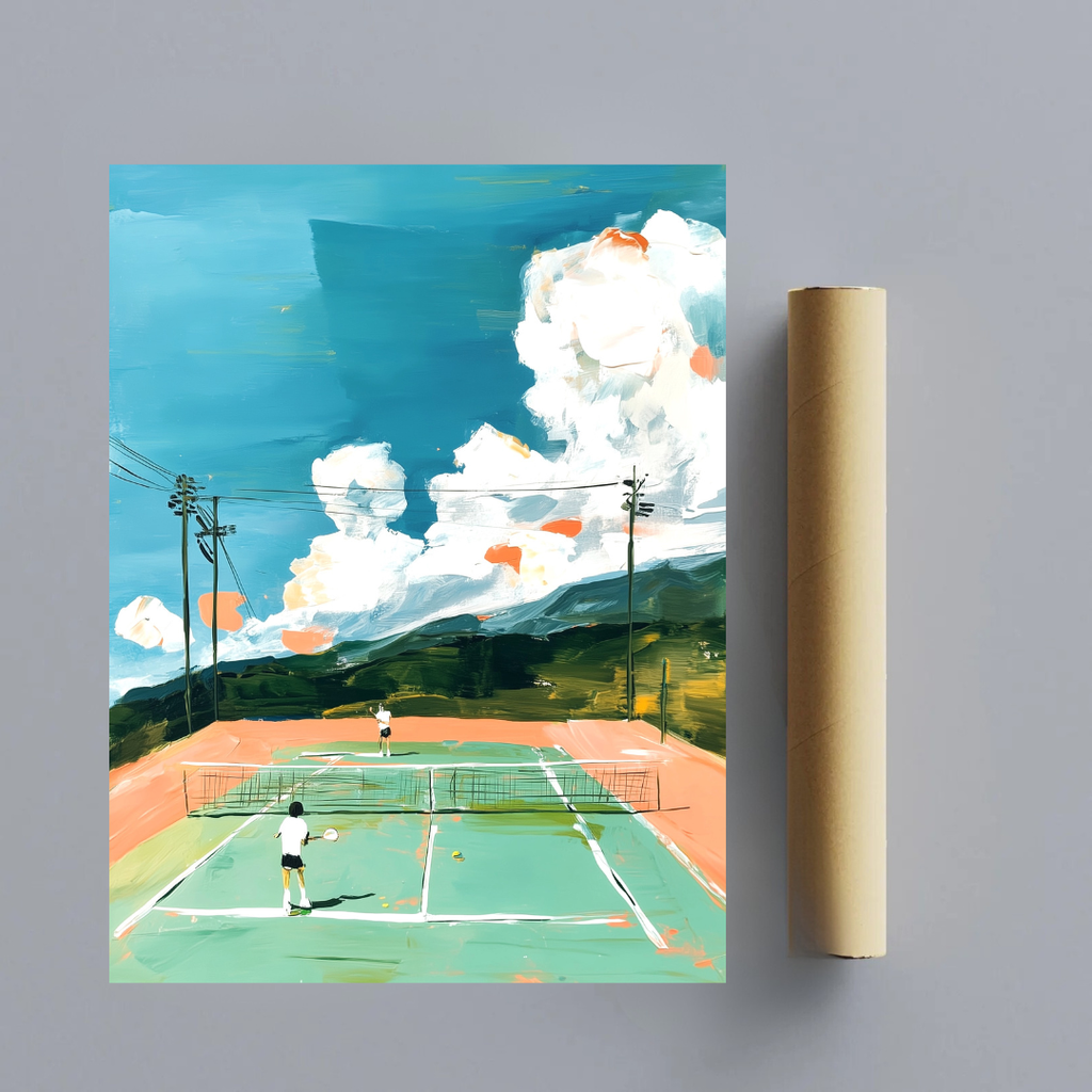 CHITRAPOTLI Skyline Rally – Tennis Canvas Art