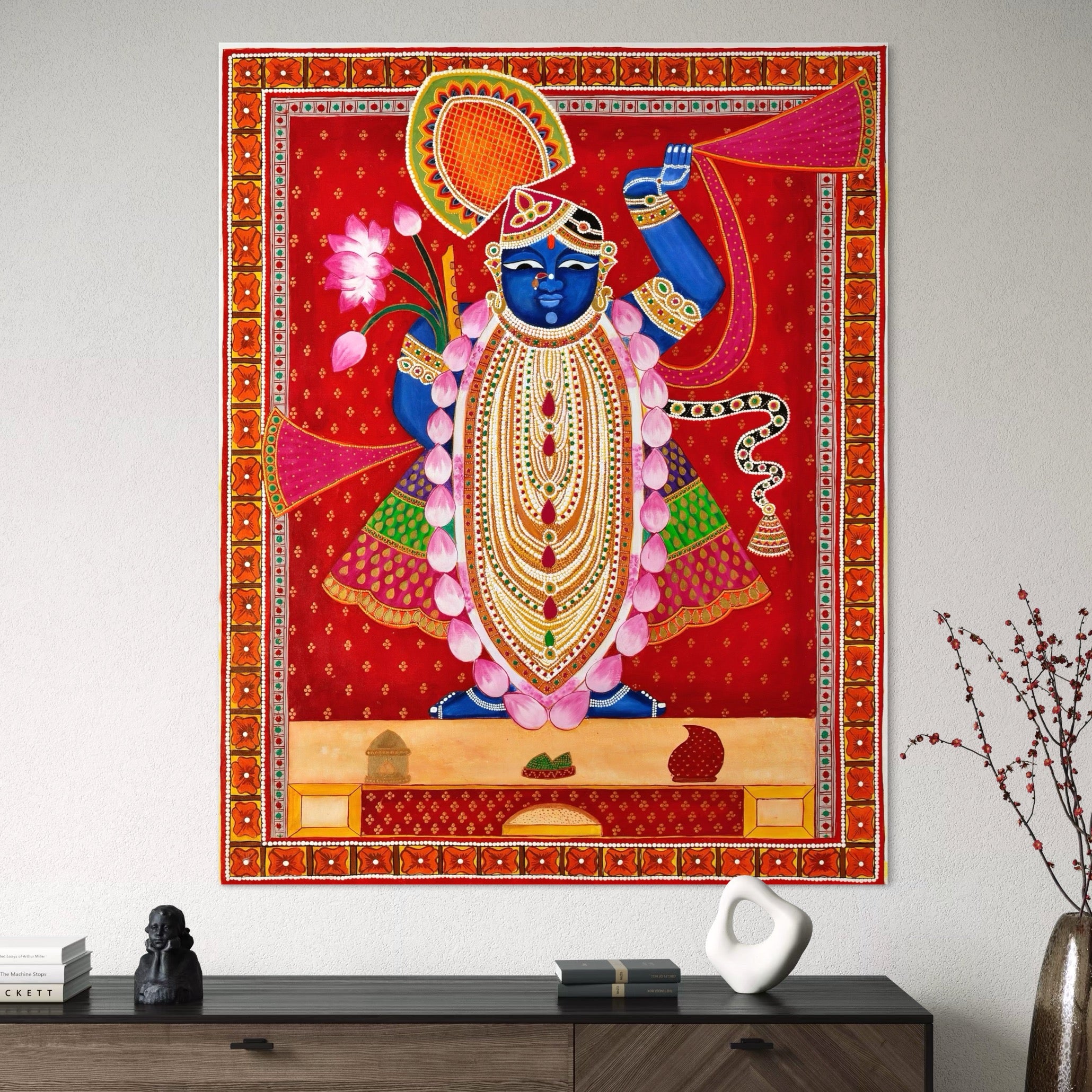 Shrinathji | Pichwai Art | Traditional Indian Folk Art | Canvas and Frame Style