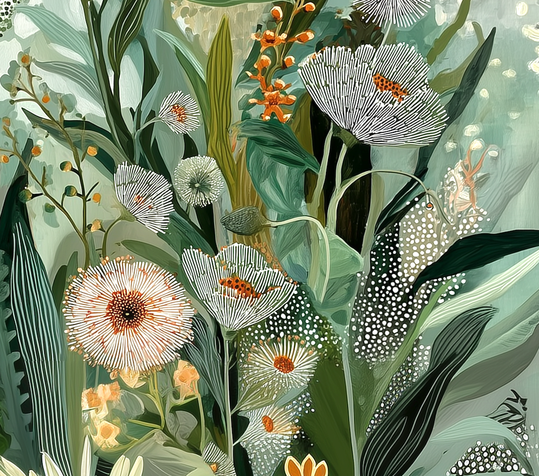 CHITRAPOTLI Verdant Whispers – Botanical Canvas Art