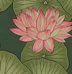 CHITRAPOTLI Padma Shanti Canvas Wall Art | Lotus Pond Botanical Painting Print |