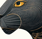 CHITRAPOTLI Rajsi Vanraj Canvas Wall Art | Black & Gold Leopard
