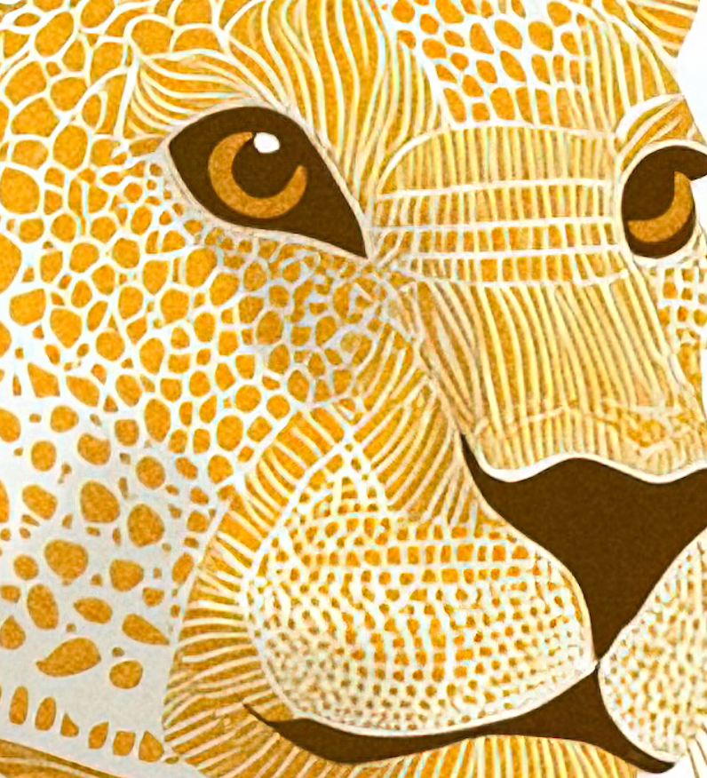 CHITRAPOTLI Swarn Vanraj Canvas Wall Art | Golden Leopard