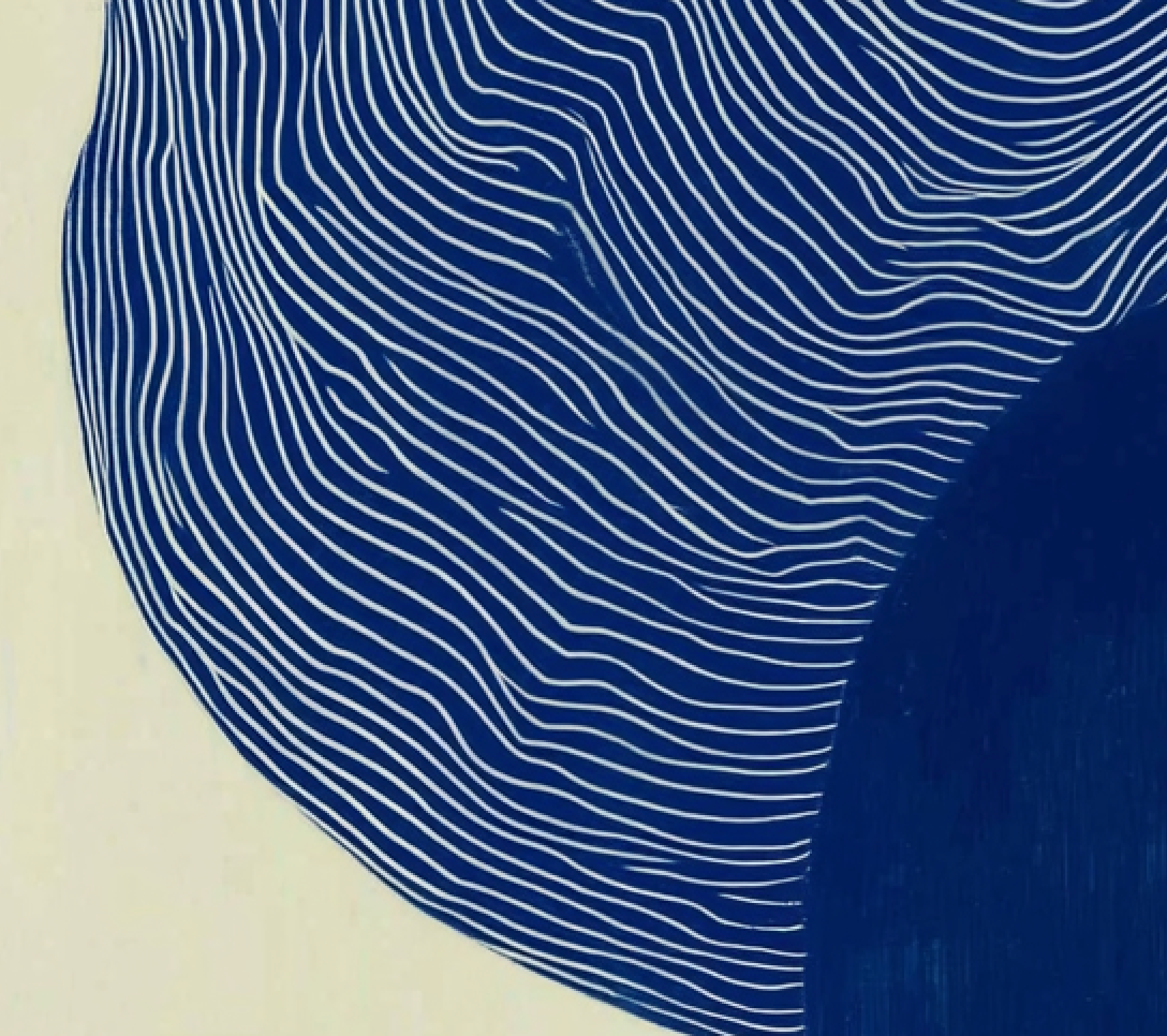 CHITRAPOTLI Indigo Flow 2 Abstract Canvas Wall Art Blue and White Modern Abstract Painting Minimalist Geometric Line Art Canvas Print Contemporary Wall Décor