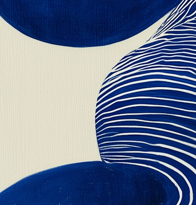 CHITRAPOTLI Indigo Flow 3 Abstract Canvas Wall Art Blue and White Modern Abstract Painting Minimalist Geometric Line Art Canvas Print Contemporary Wall Décor