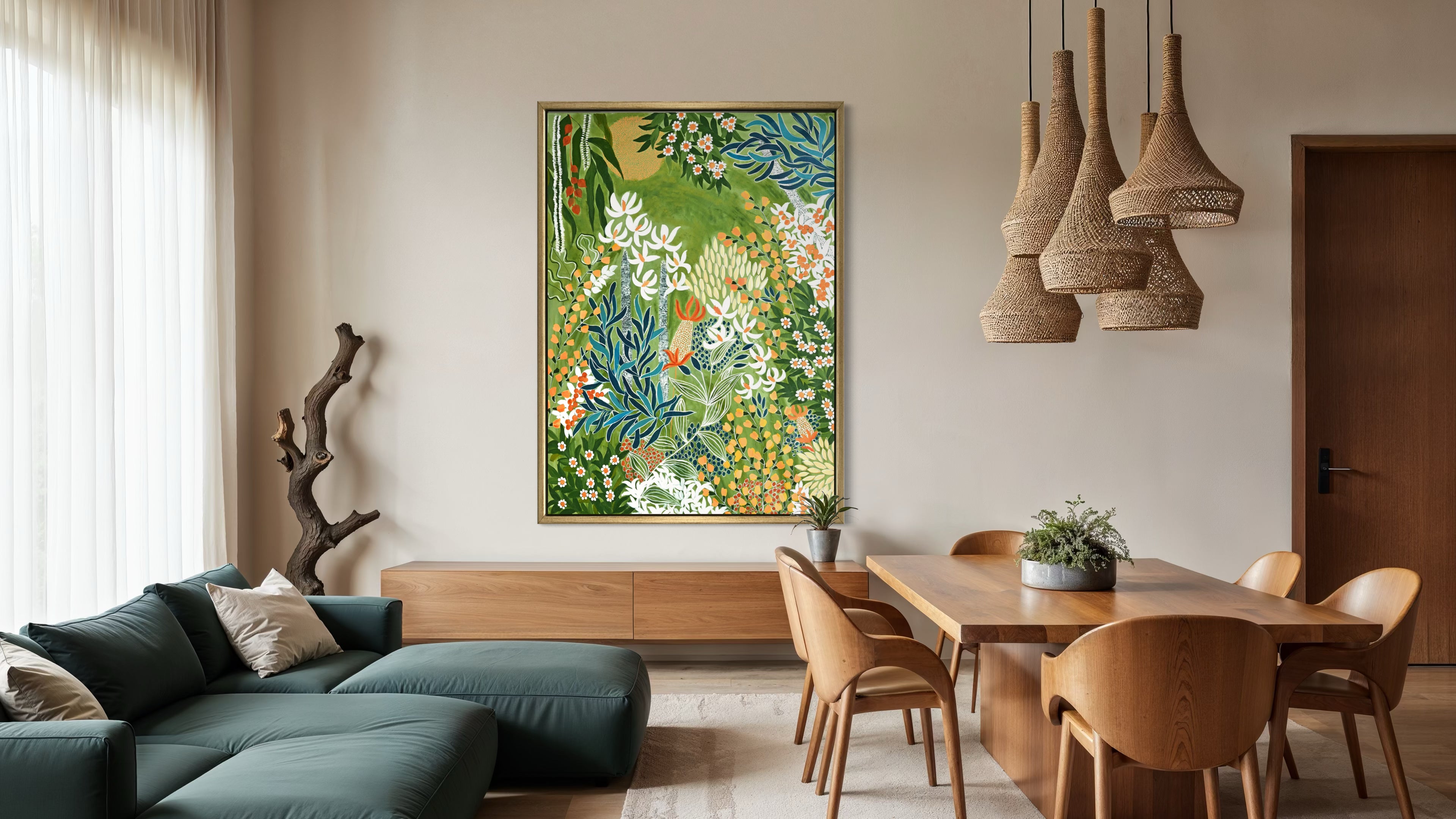 Botanical Garden Art | Nature Art Canvas and Frame for Home & Office Décor