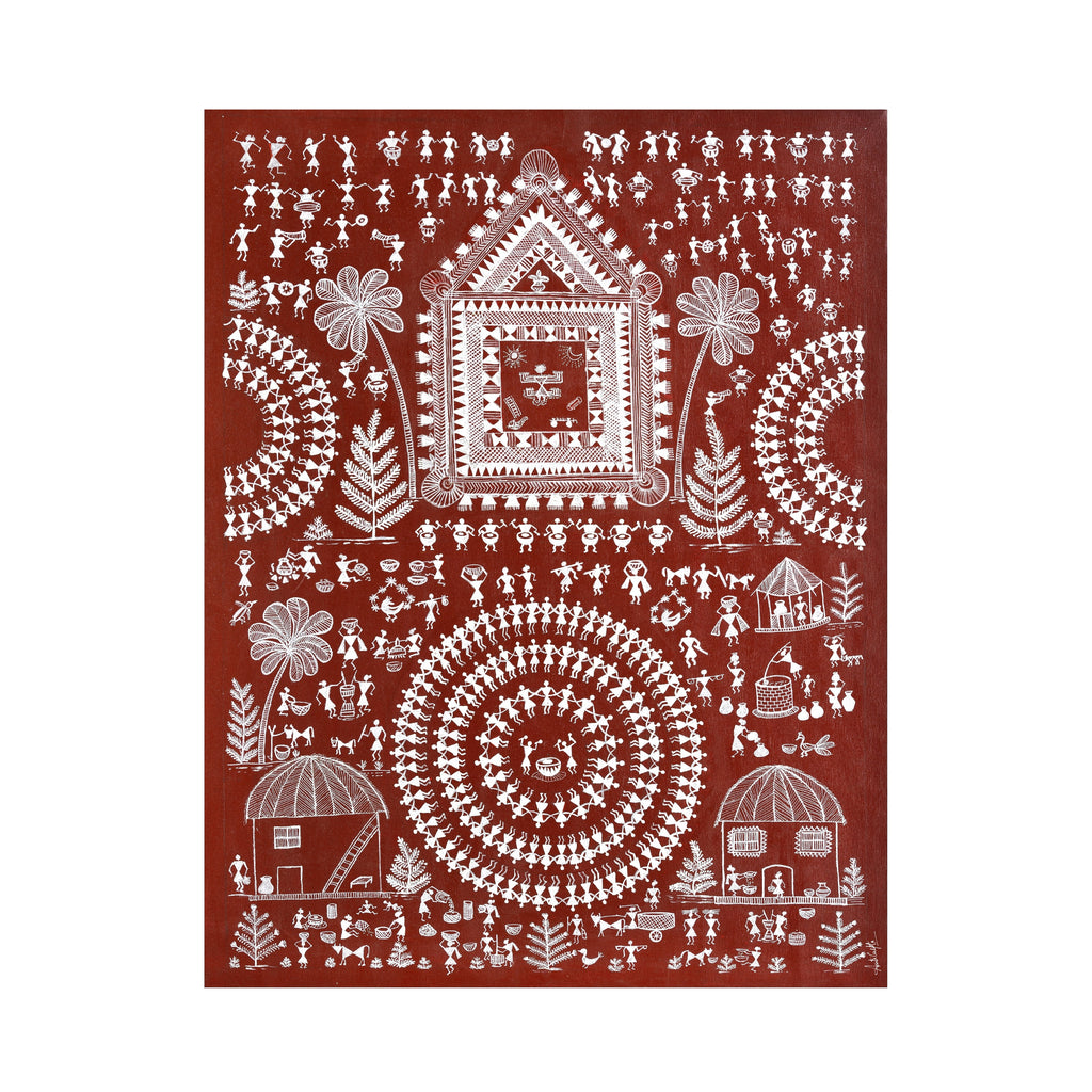 Warli Painting | Art Canvas and Frame Style for Home & Office Décor | Indian Folk Art |