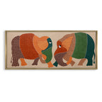 Harmony Elephant Painting | Gond Art Canvas and Frame for Home & Office Décor | Indian Folk Art |