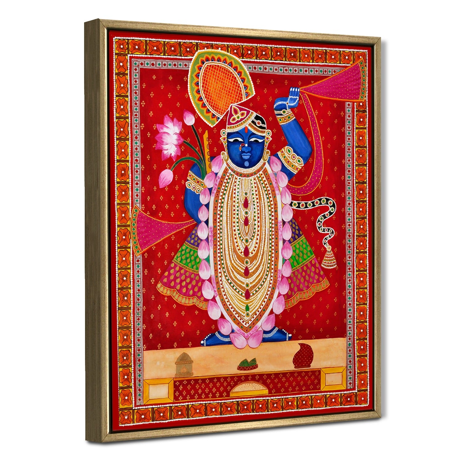 Shrinathji | Pichwai Art | Traditional Indian Folk Art | Canvas and Frame Style