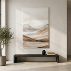 CHITRAPOTLI Quiet Horizon Minimalist Landscape Canvas Wall Art Neutral Beige Mountain Painting Modern Abstract Nature Wall Decor