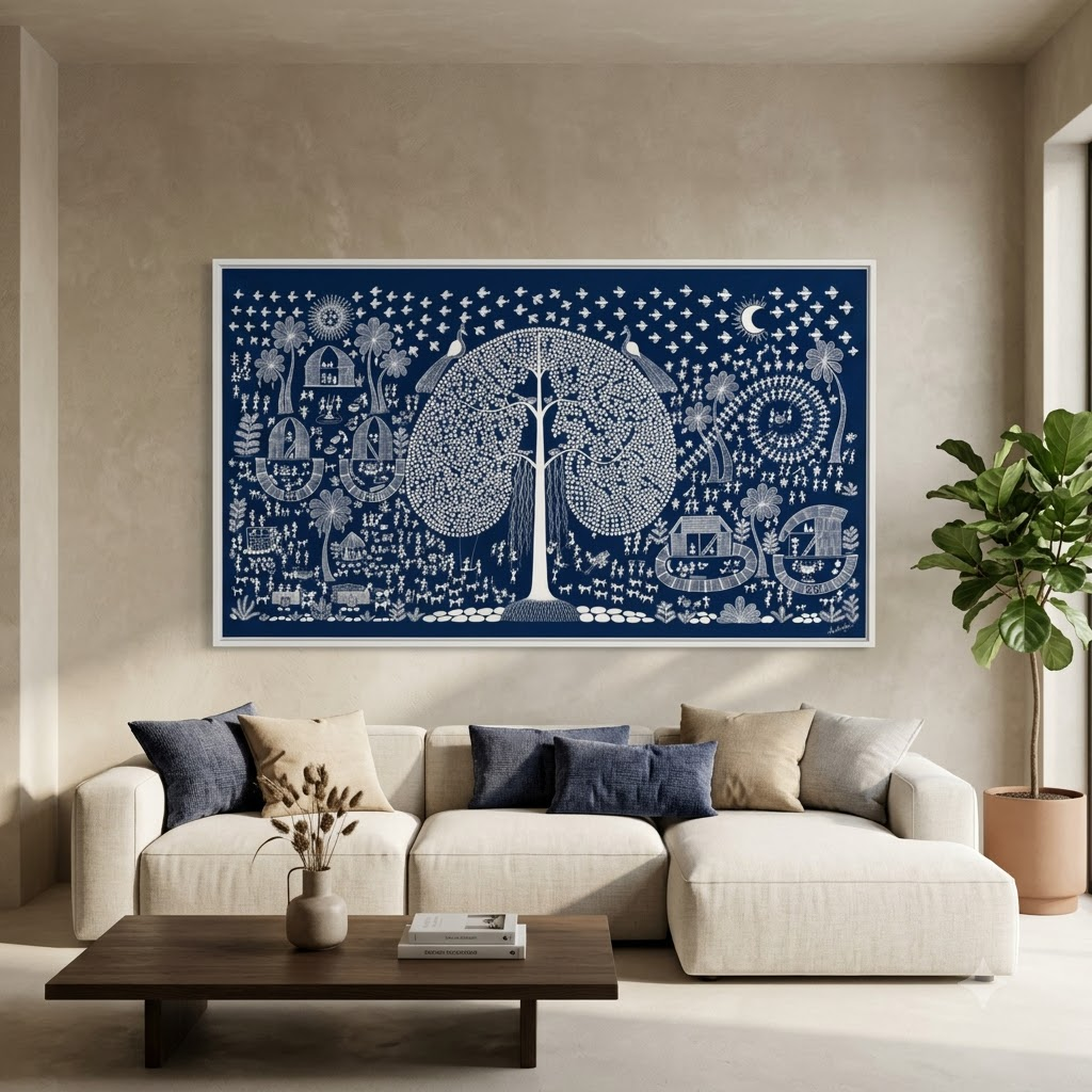 CHITRAPOTLI  JEEVAN Vriksh-tree of life- Blue