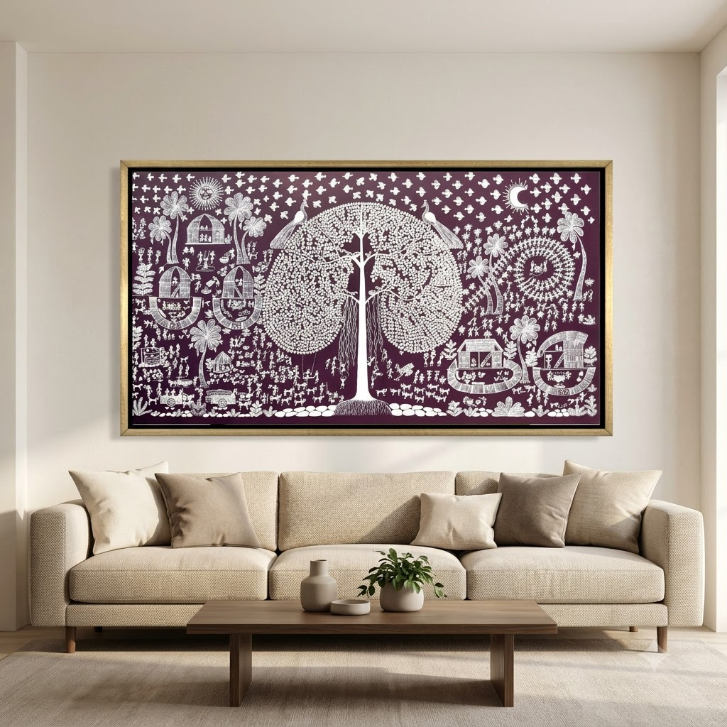 CHITRAPOTLI  JEEVAN Vriksh-tree of life- Mauve