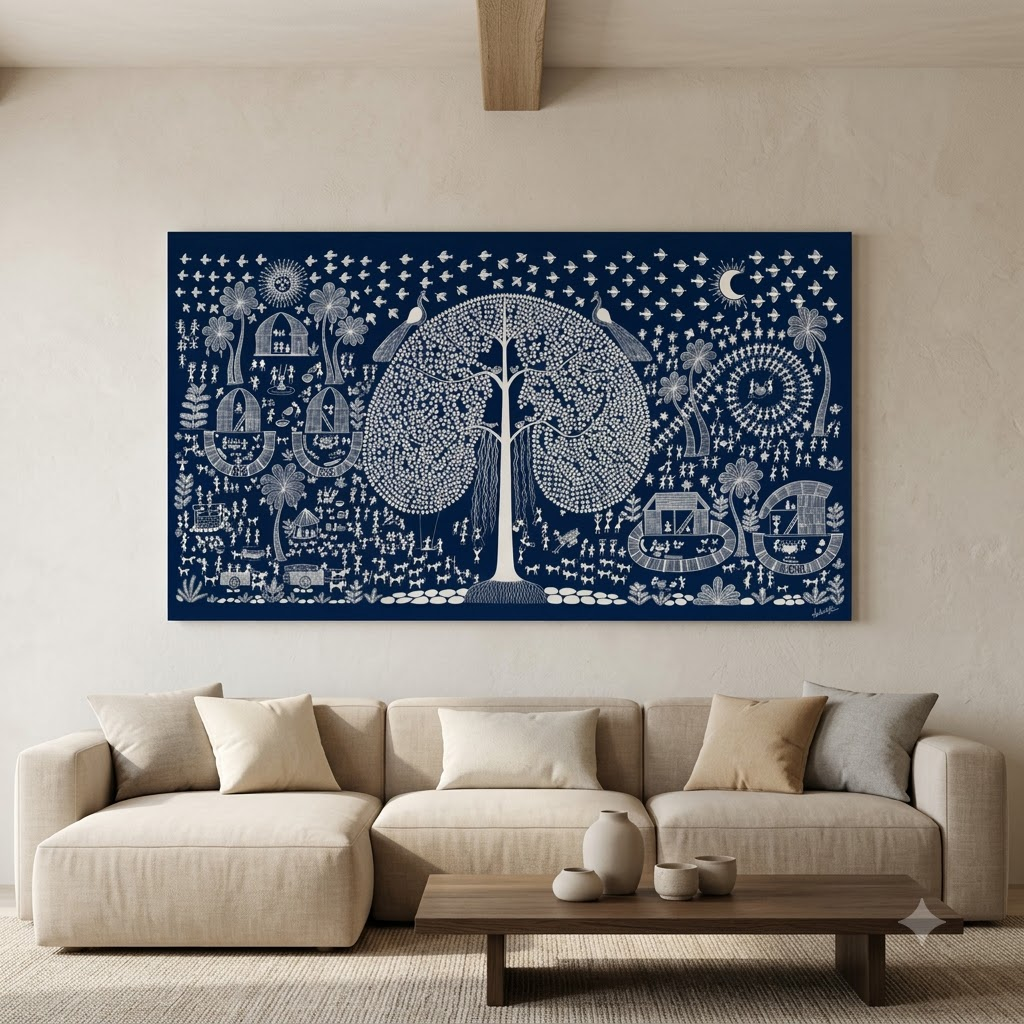CHITRAPOTLI  JEEVAN Vriksh-tree of life- Blue