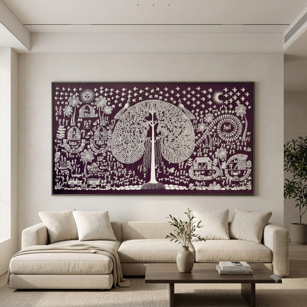 CHITRAPOTLI  JEEVAN Vriksh-tree of life- Mauve