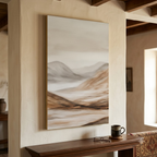 CHITRAPOTLI Quiet Horizon Minimalist Landscape Canvas Wall Art Neutral Beige Mountain Painting Modern Abstract Nature Wall Decor