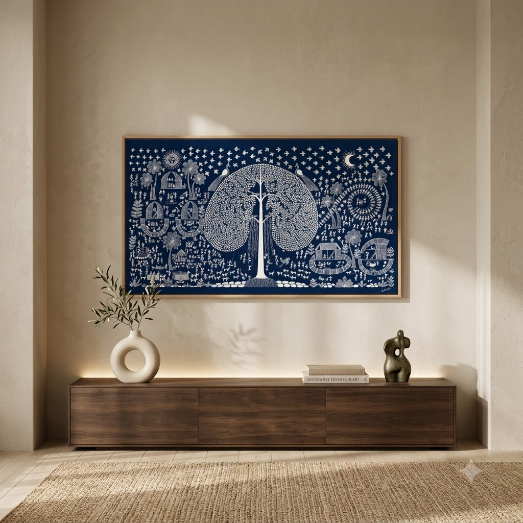 CHITRAPOTLI  JEEVAN Vriksh-tree of life- Blue