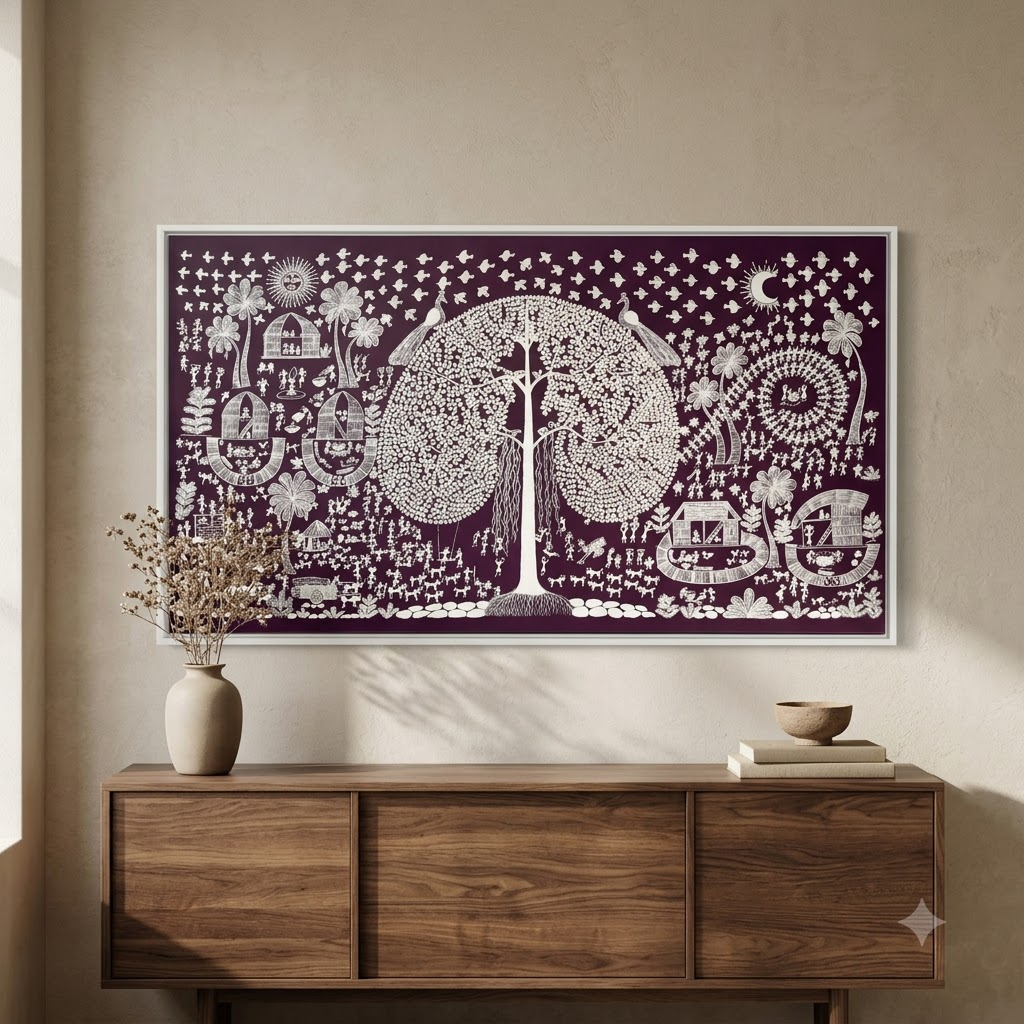 CHITRAPOTLI  JEEVAN Vriksh-tree of life- Mauve