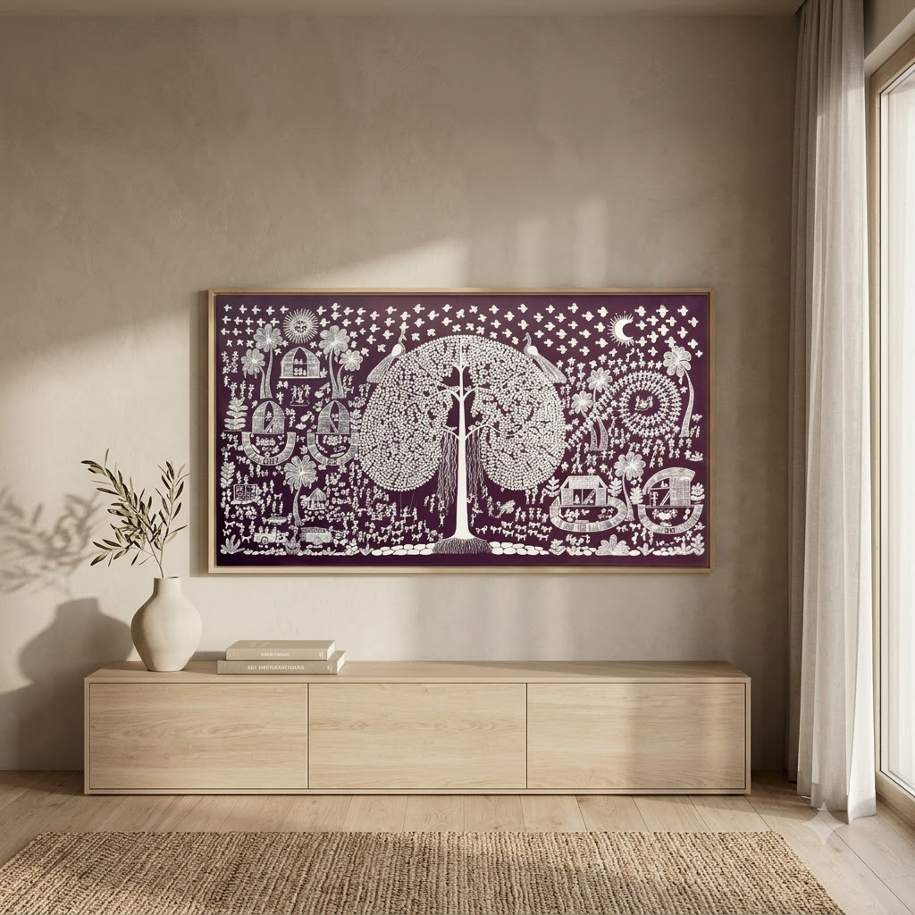 CHITRAPOTLI  JEEVAN Vriksh-tree of life- Mauve