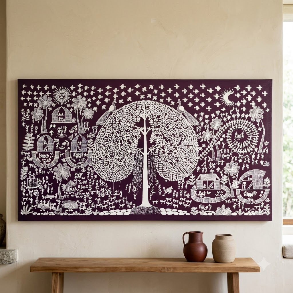 CHITRAPOTLI  JEEVAN Vriksh-tree of life- Mauve